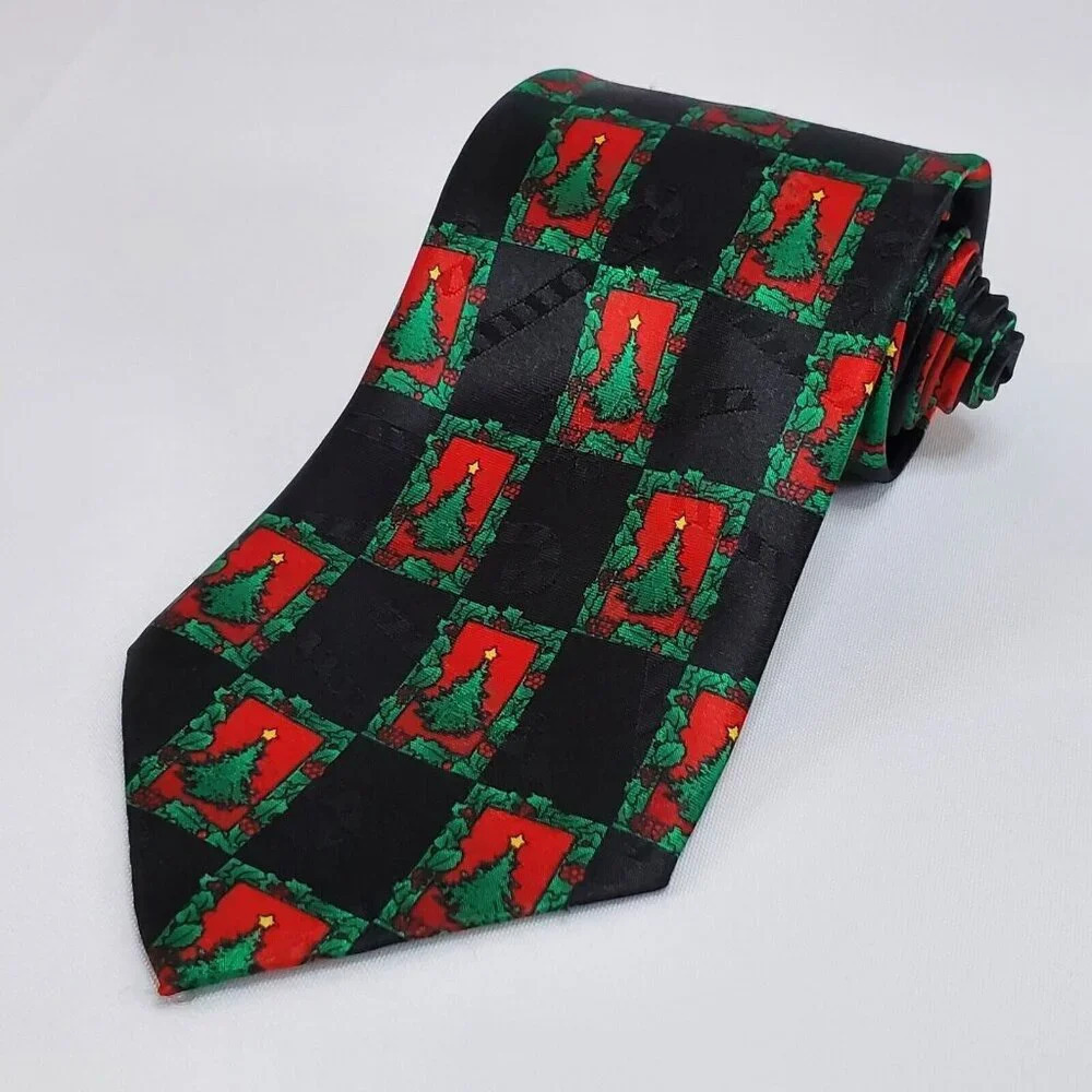 Yule Tie Greetings MMG Hallmark  Christmas Tree Tie Necktie‎ Holiday Season
